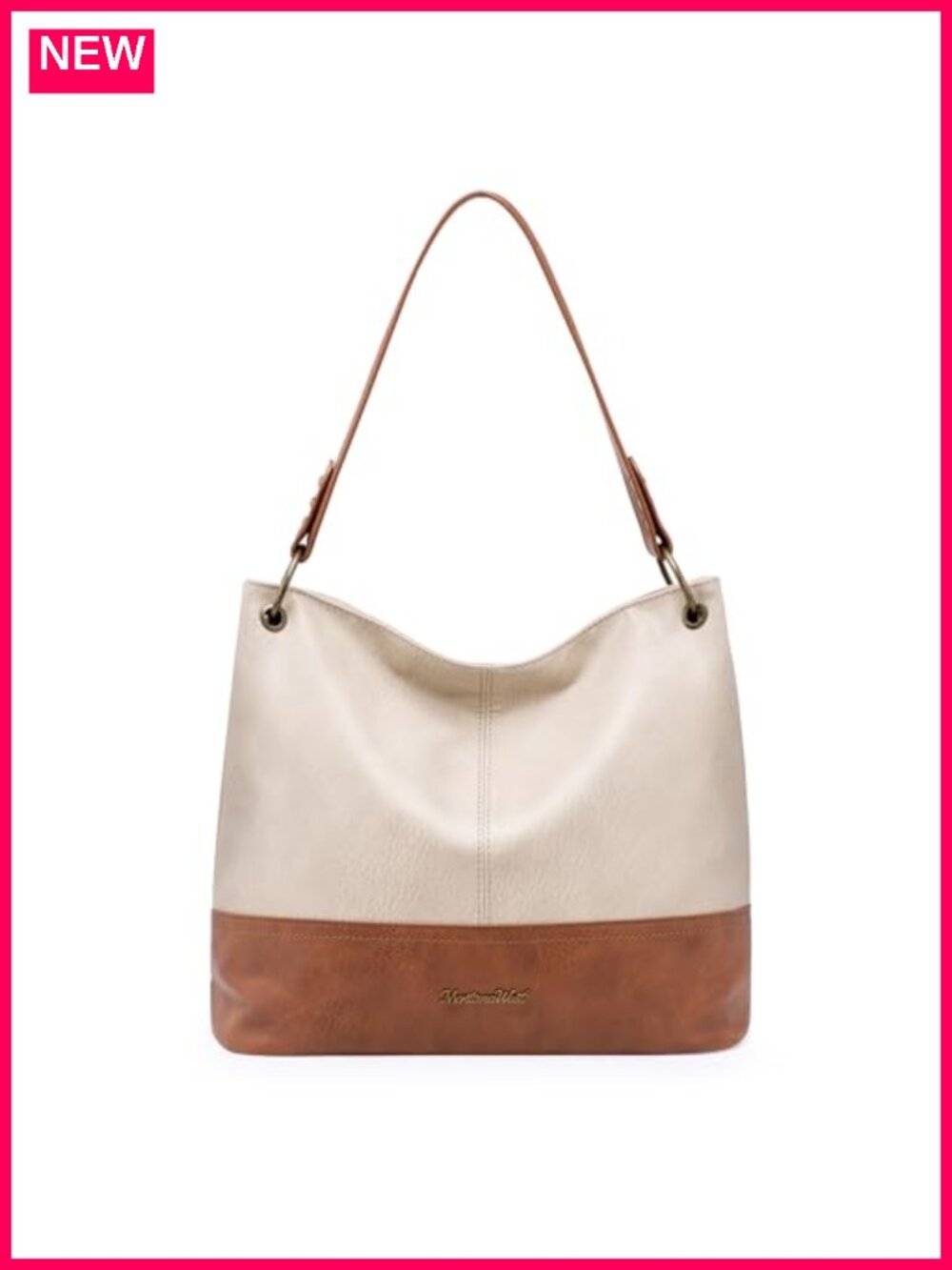 Vegan Leather Hobo Shoulder Bag Slouchy Tote Purse Large Capacity